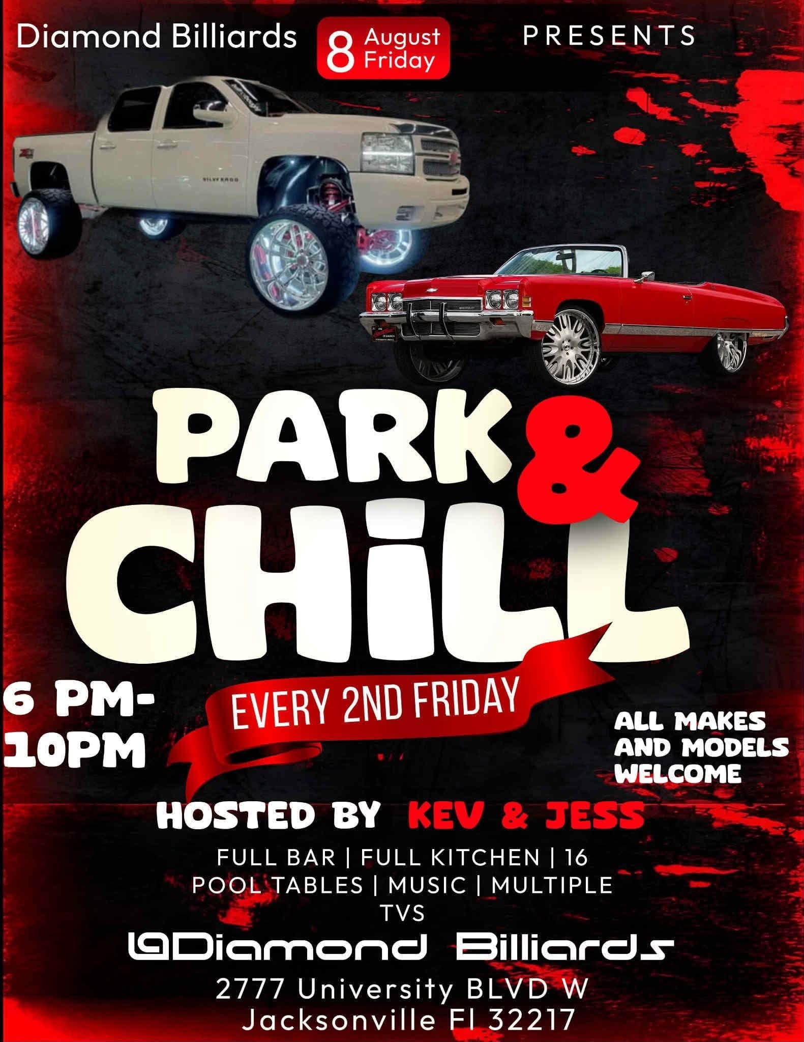 Park & Chill at Diamond Billiards event at Diamond Billiards in Jacksonville, FL on August 14, 2026