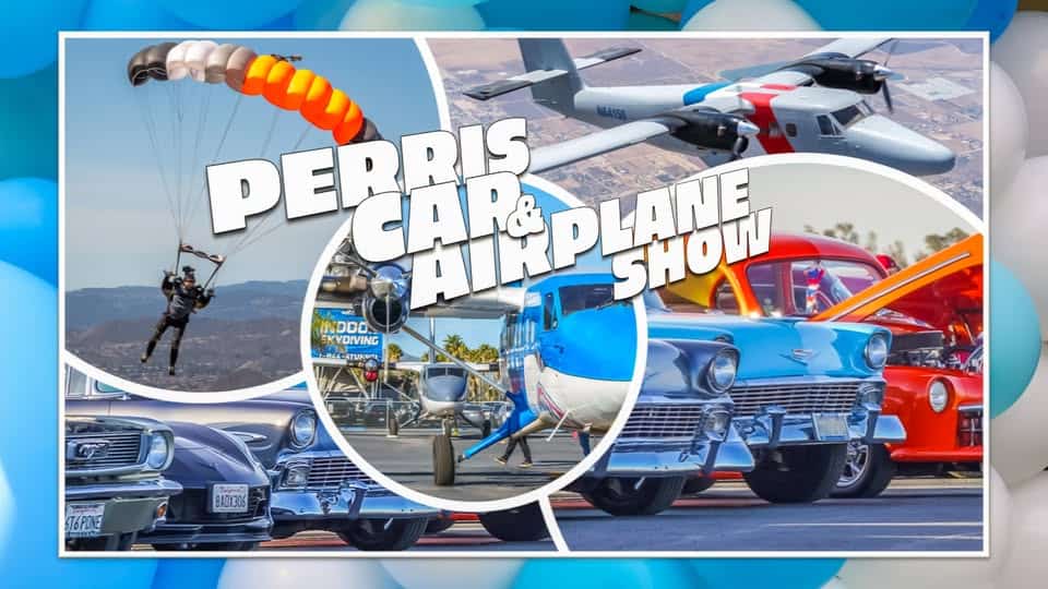 Perris Car & Airplane Show event at Skydive Perris in Perris, CA on August 1, 2026