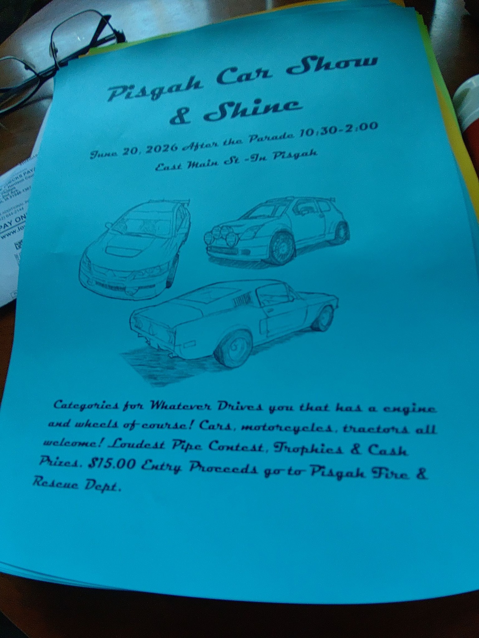 Pisgah Car Show & Shine event at East Main Street in Pisgah, IA on June 20, 2026
