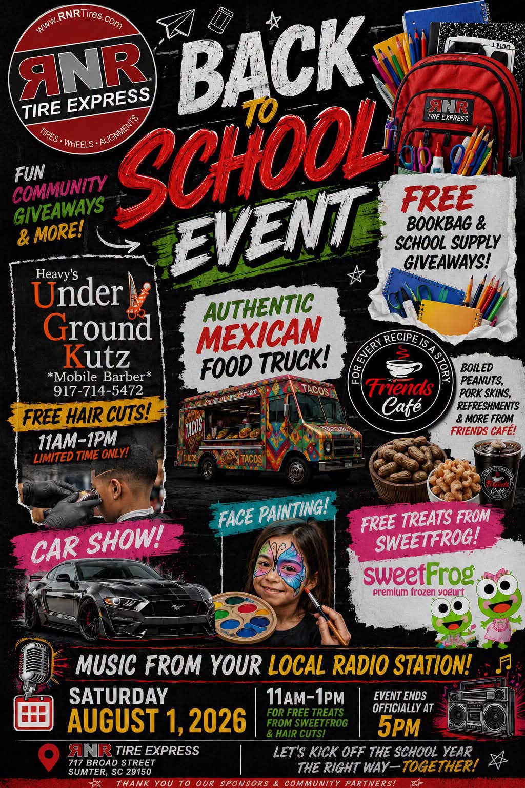 RNR Tre Back to School Event event at 717 Broad Street in Sumter, SC on August 1, 2026