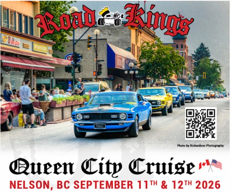 Road Kings Queen City Cruise event at Downtown Nelson in Nelson, BC on September 11, 2026