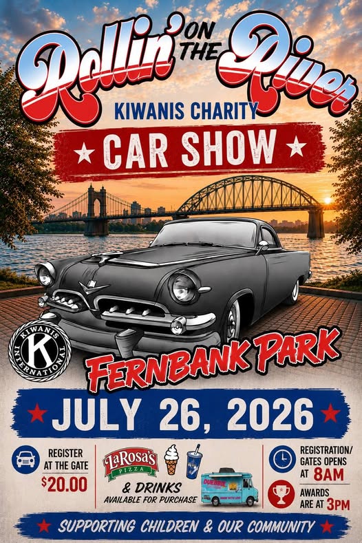 Rollin' on the River Car Show event at Fernbank Park in Cincinnati, OH on July 26, 2026