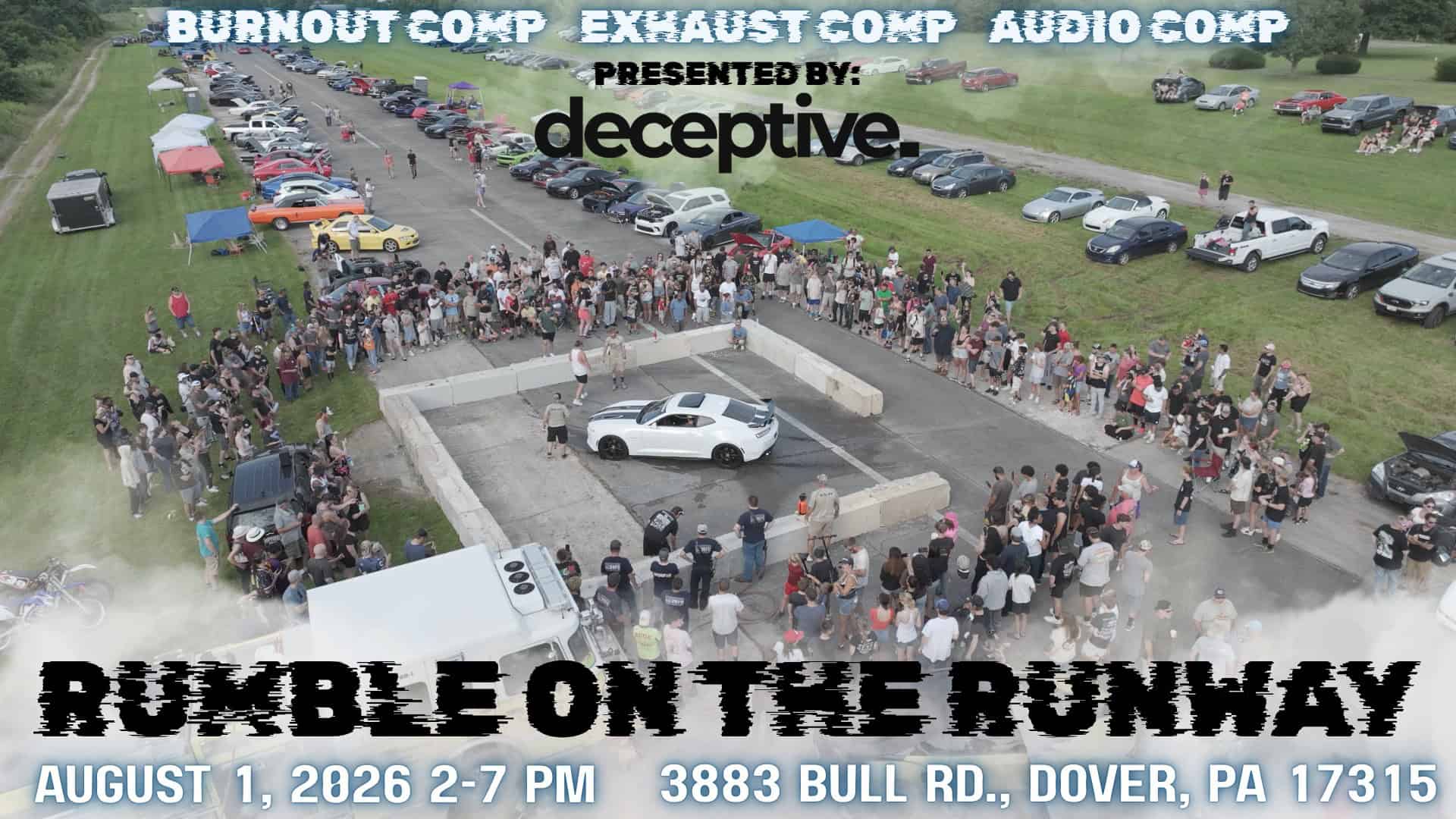 Rumble on the Runway event at Lazy B Ranch Airport in Dover, PA on August 1, 2026