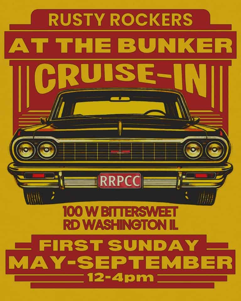 Rusty Rockers at the Bunker Cruise-In event at Sunnyland Bunker in Washington, IL on August 2, 2026