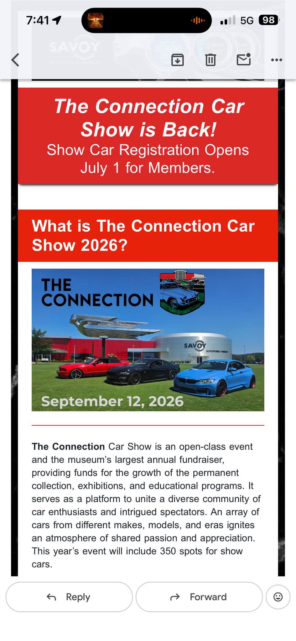 Savoy Automobile Museum the Connection Car Show event at Savoy Automobile Museum in Cartersville, GA on September 12, 2026