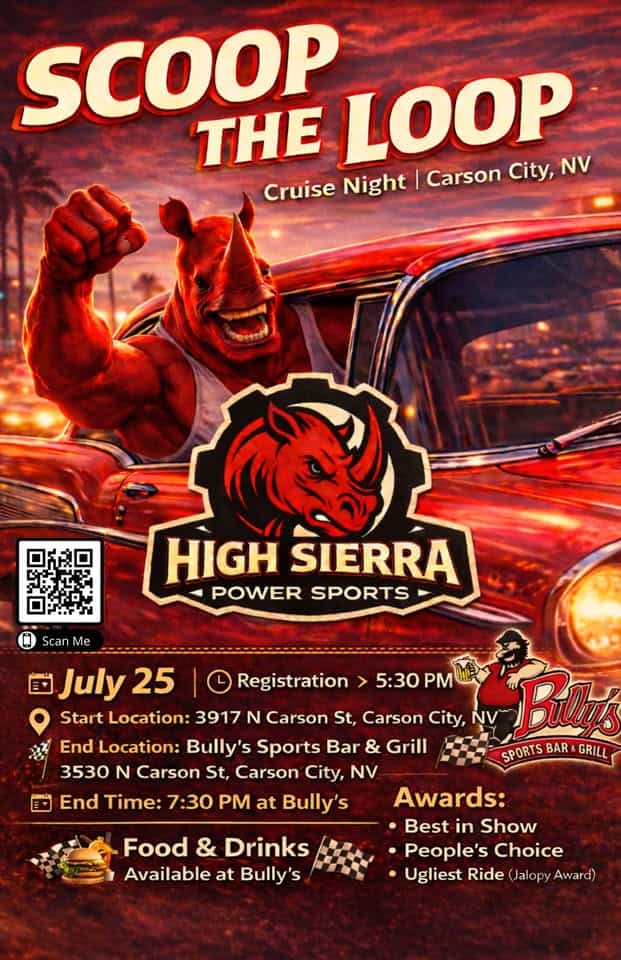 Scoop the Loop Cruise Night event at High Sierra Power Sports in Carson City, NV on July 25, 2026