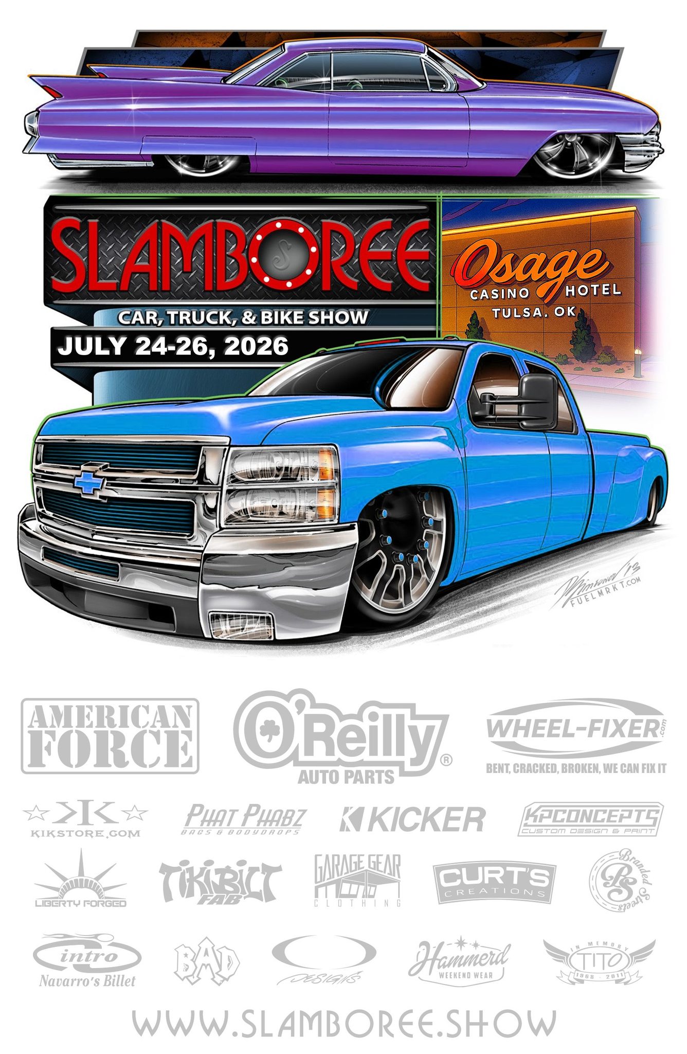 Slamboree Osage Casino Car, Truck, & Bike Show event at Osage Casino Hotel in Tulsa, OK on July 24, 2026