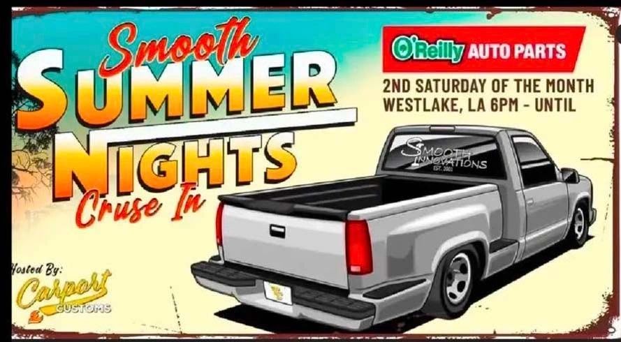 Smooth Innovations Summer Nights Cruise in event at Citgo Super Saver in Westlake, LA on August 8, 2026