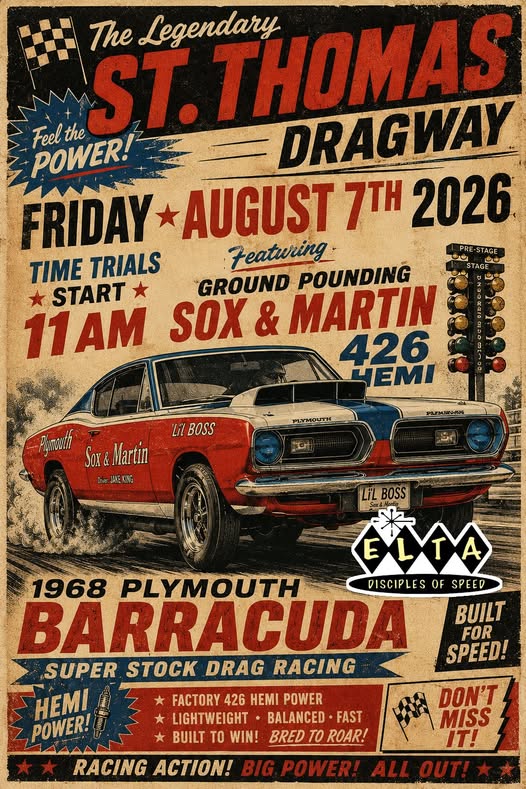 St. Thomas Dragway Time Trials event at St. Thomas Dragway in St. Thomas, ON on August 7, 2026