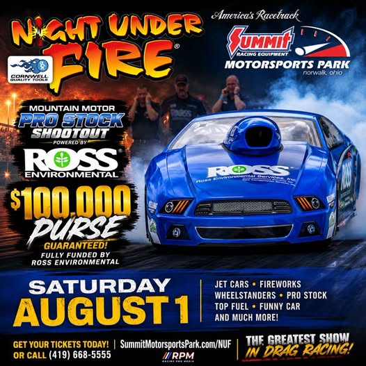 Summit Motorsports Park Night Under Fire event at Summit Motorsports Park in Norwalk, OH on August 1, 2026