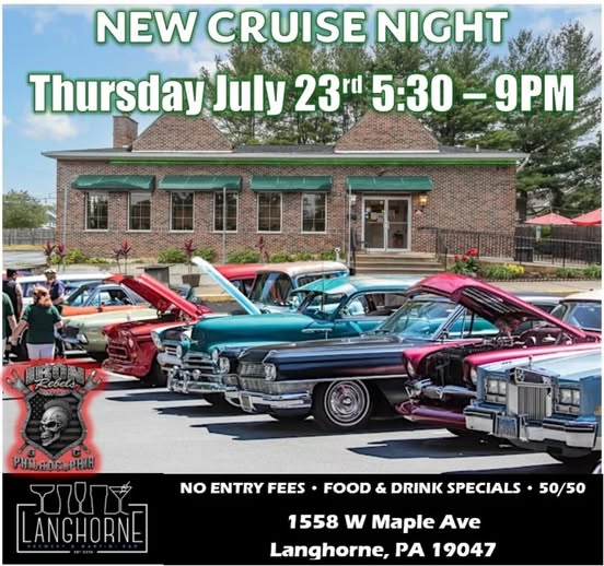 Surx Langhorne Cruise Night event at Surx Langhorne in Langhorne, PA on July 23, 2026