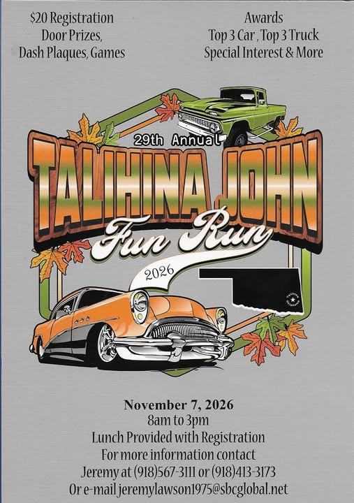 Talihina John Fun Run car show in Talihina, OK
