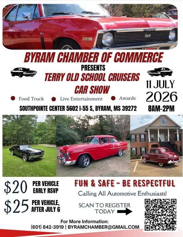 Terry Old School Cruisers Car Show event at SouthPointe Center in Byram, MS on July 11, 2026