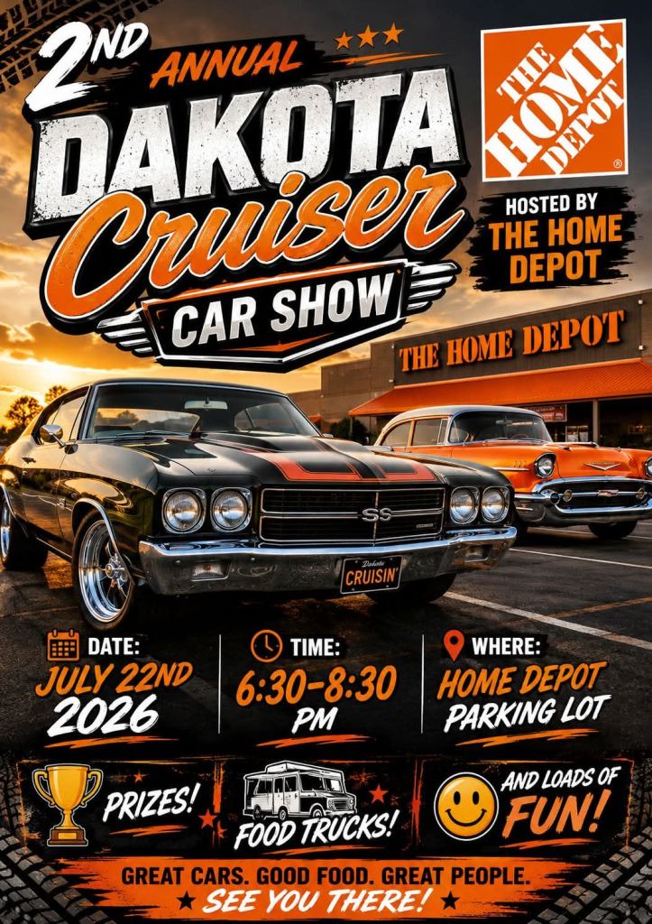 The Home Depot 2nd Annual Dakota Cruiser Car Show event at The Home Depot in Saginaw, MI on July 22, 2026