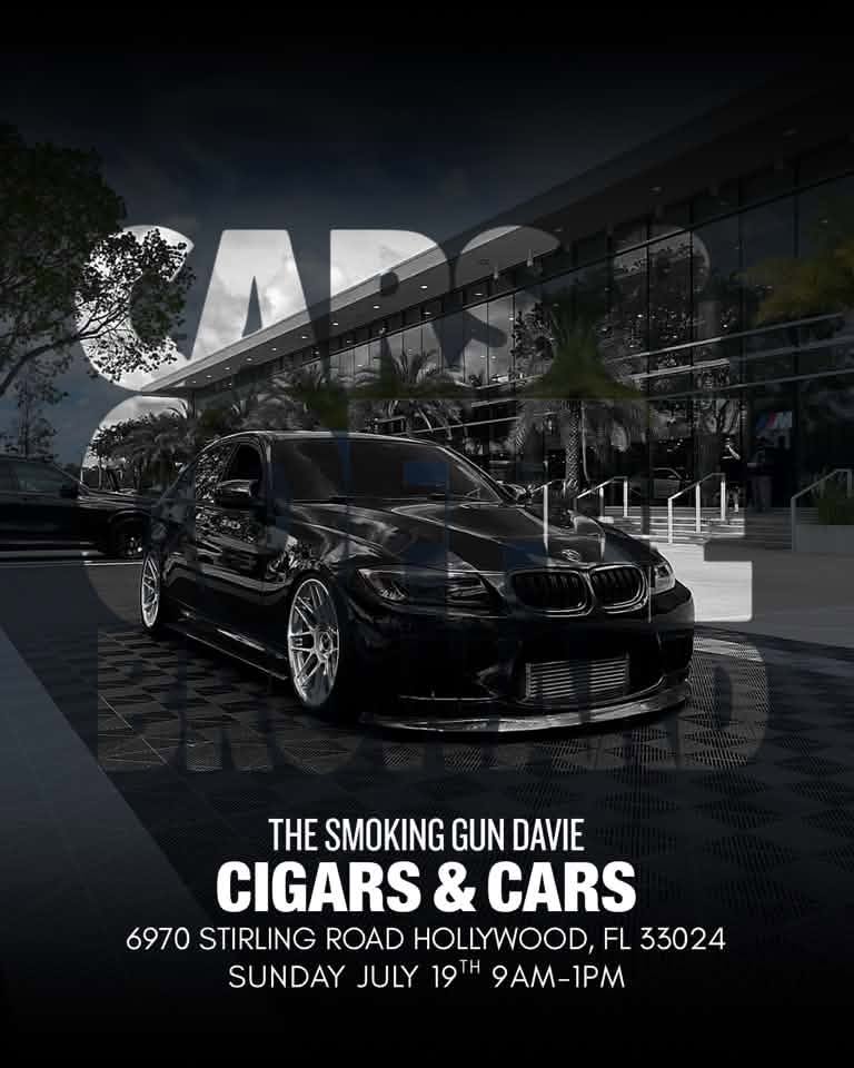 The Smoking Gun Davie Cigars & Cars event at The Smoking Gun Davie in Hollywood, FL on July 19, 2026