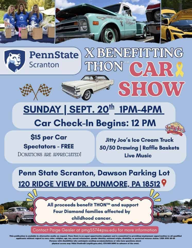 THON Car Show at Penn State Scranton event at Penn State Scranton - Dawson Parking Lot in Dunmore, PA on September 20, 2026