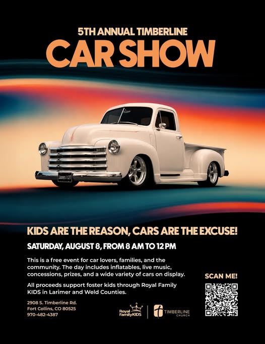 Timberline Church 5th Annual Car Show event at Timberline Church in Fort Collins, CO on August 8, 2026
