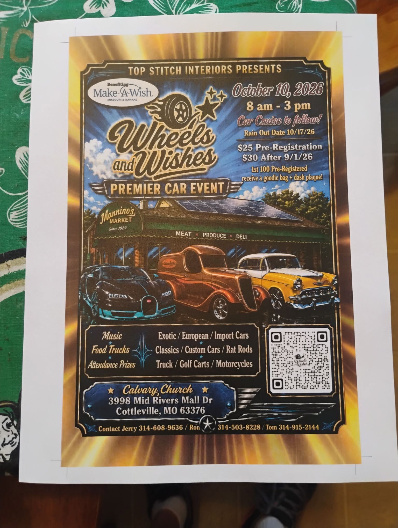 Top Stitch Interiors Wheels and Wishes Premier Car Event event at Calvary Church in Cottleville, MO on October 10, 2026