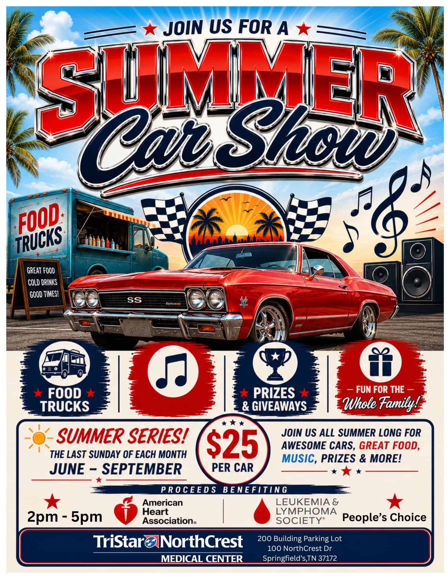 TriStar NorthCrest Medical Center Summer Car Show Series event at TriStar NorthCrest Medical Center in Springfield, TN on July 26, 2026