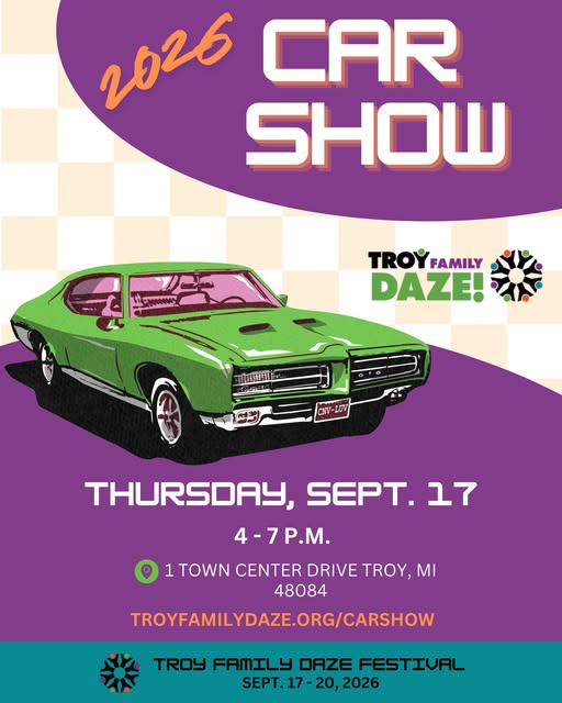 Troy Family Daze Car Show event at 1 Town Center Drive in Troy, MI on September 17, 2026