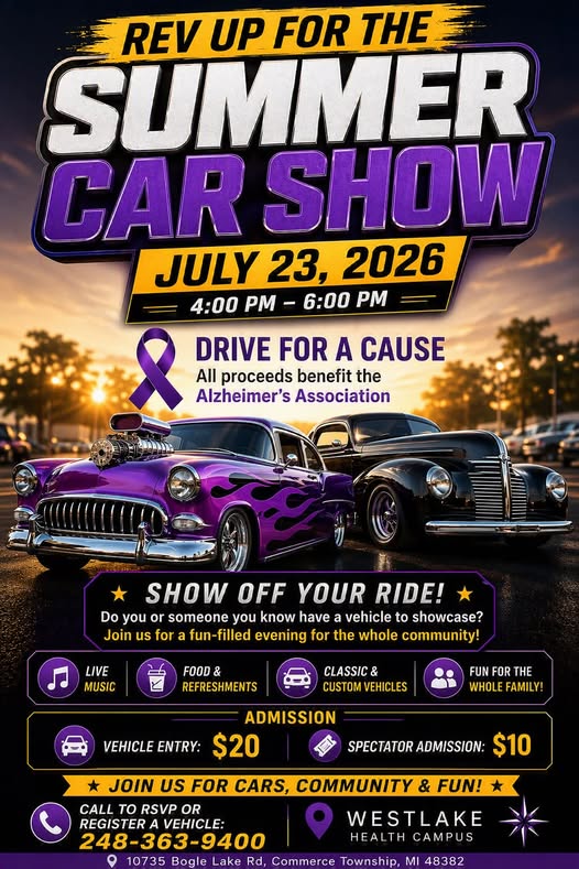 Westlake Health Campus Summer Car Show event at Westlake Health Campus in Commerce Township, MI on July 23, 2026