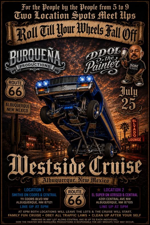 Westside Cruise event at Smiths on Coors & Central in Albuquerque, NM on July 25, 2026