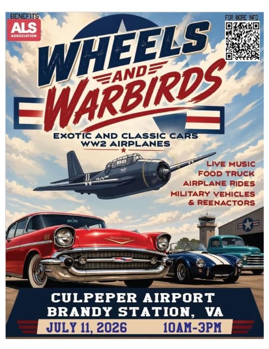 Wheels and Warbirds event at Culpeper Regional Airport in Brandy Station, VA on July 11, 2026