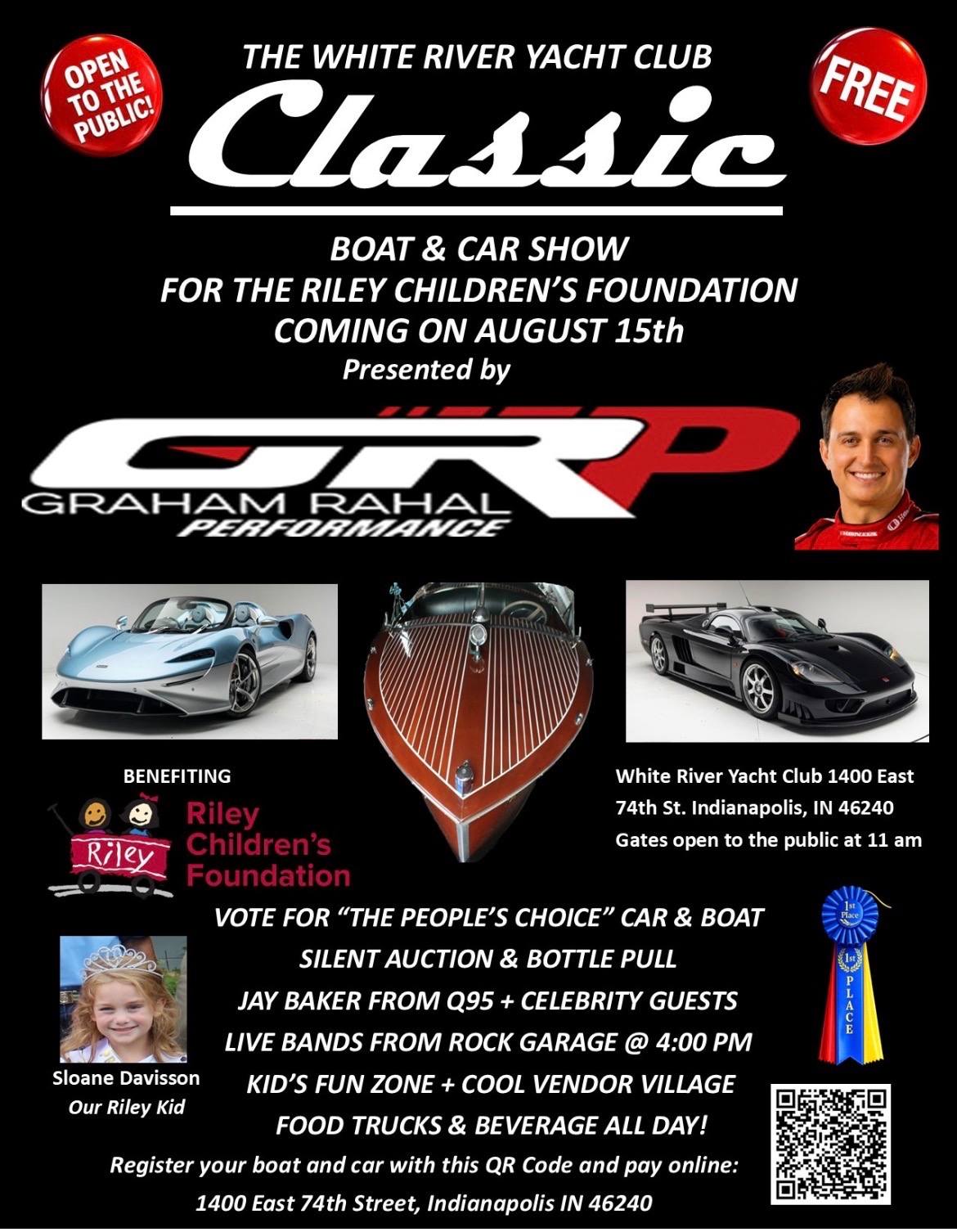White River Yacht Club Boat & Car Show event at White River Yacht Club in Indianapolis, IN on August 15, 2026