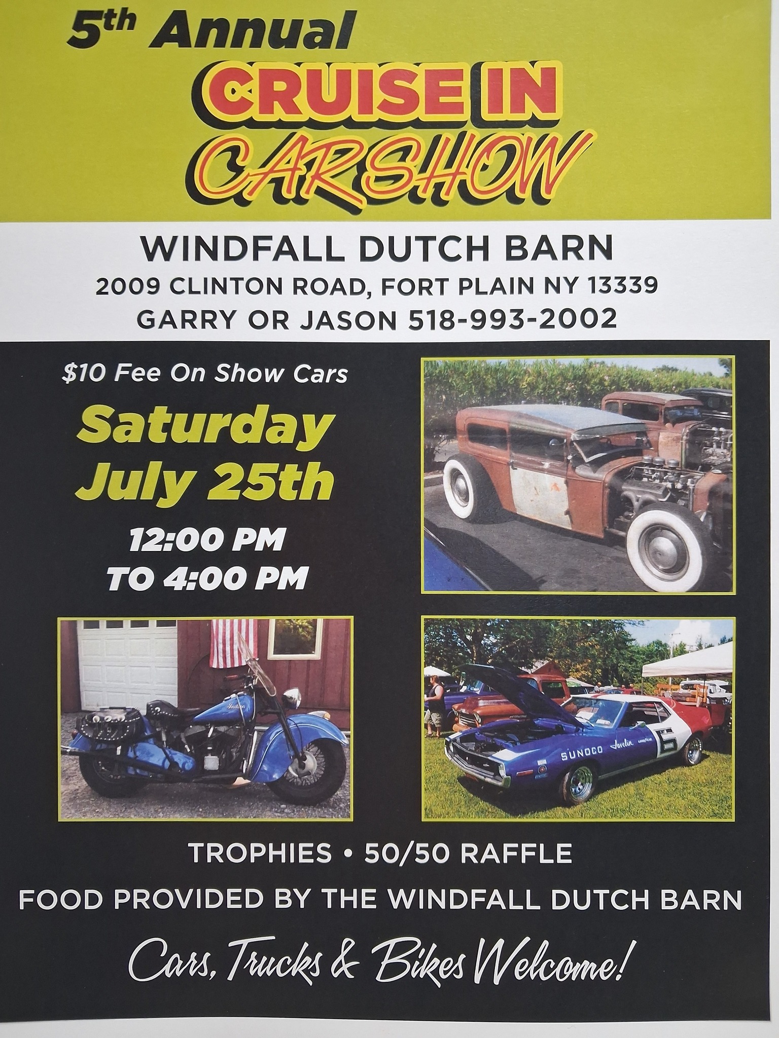 Windfall Dutch Barn Cruise in Car Show event at Windfall Dutch Barn in Fort Plain, NY on July 25, 2026