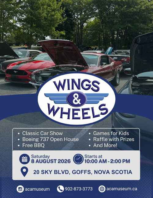 Wings & Wheels event at 20 Sky Blvd in Goffs, NS on August 8, 2026