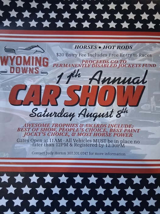 Wyoming Downs Horses Hot Rods 11th Annual Car Show event at Wyoming Downs in Evanston, WY on August 8, 2026