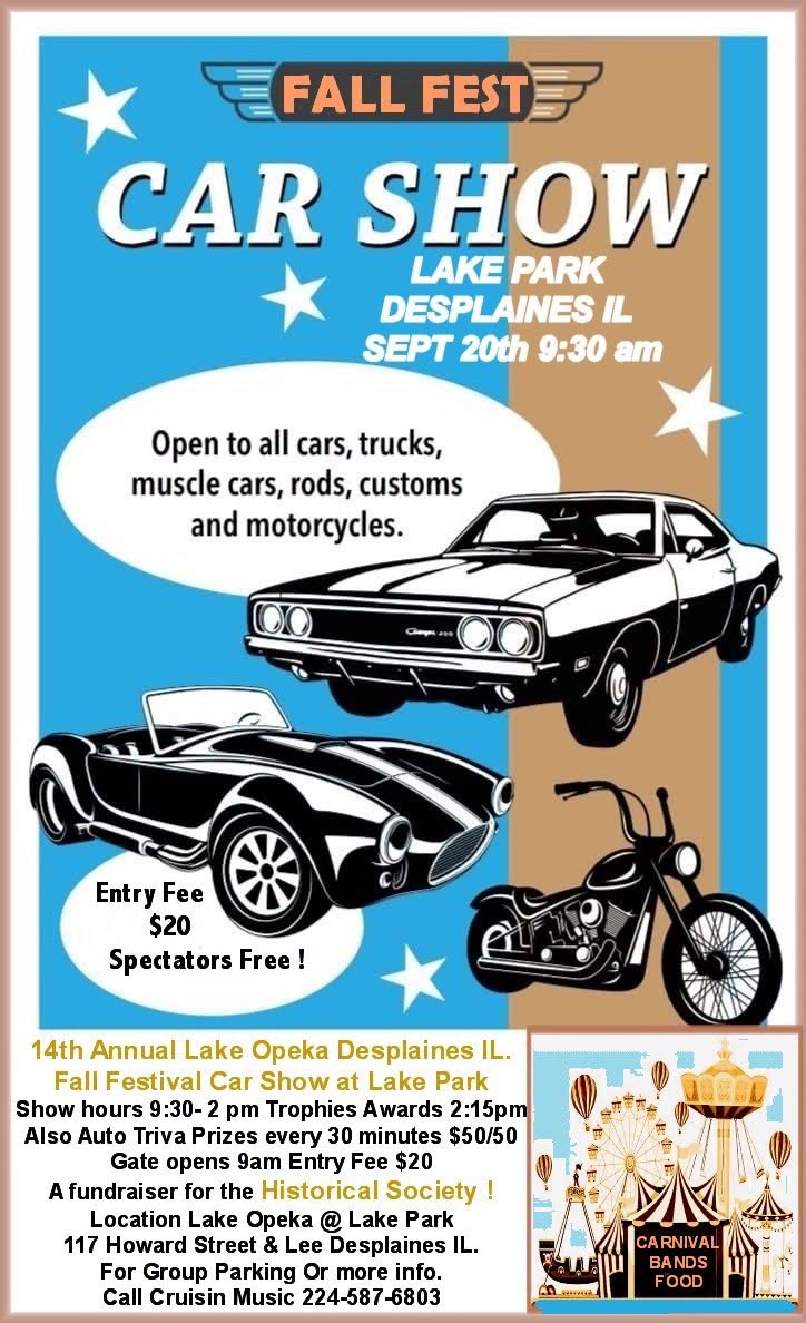 14th Annual Lake Opeka Fall Festival Car Show at Lake Park event at Lake Park in Des Plaines, IL on September 20, 2026
