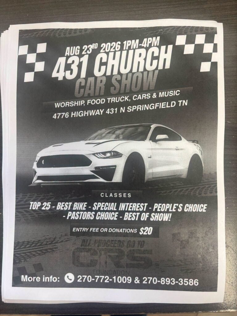 431 Church Car Show event at 431 Church in Springfield, TN on August 23, 2026