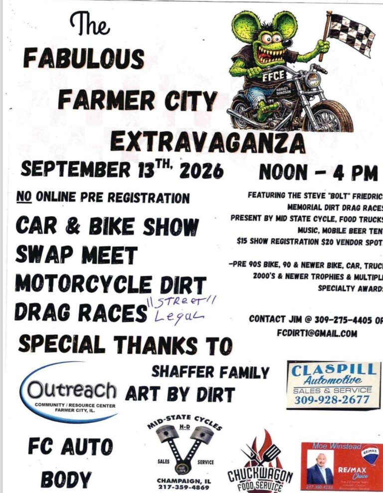 The Fabulous Farmer City Extravaganza car show in Farmer City, IL