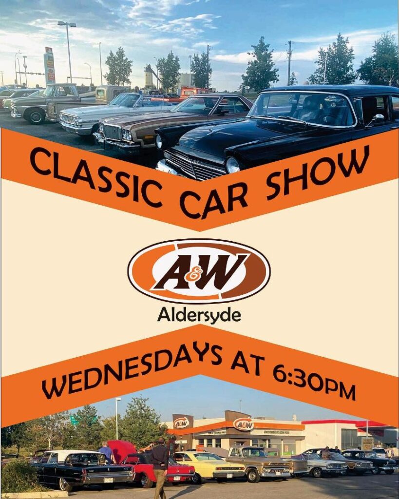 Classic Car Show event at A&W Aldersyde in Aldersyde, AB on August 12, 2026