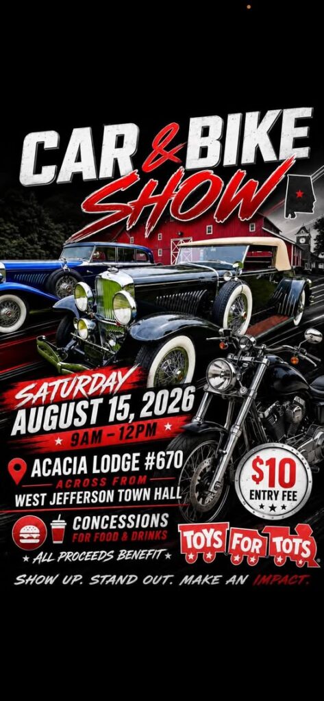 Acacia Lodge #670 Car & Bike Show event at Acacia Lodge #670 in West Jefferson, NC on August 15, 2026