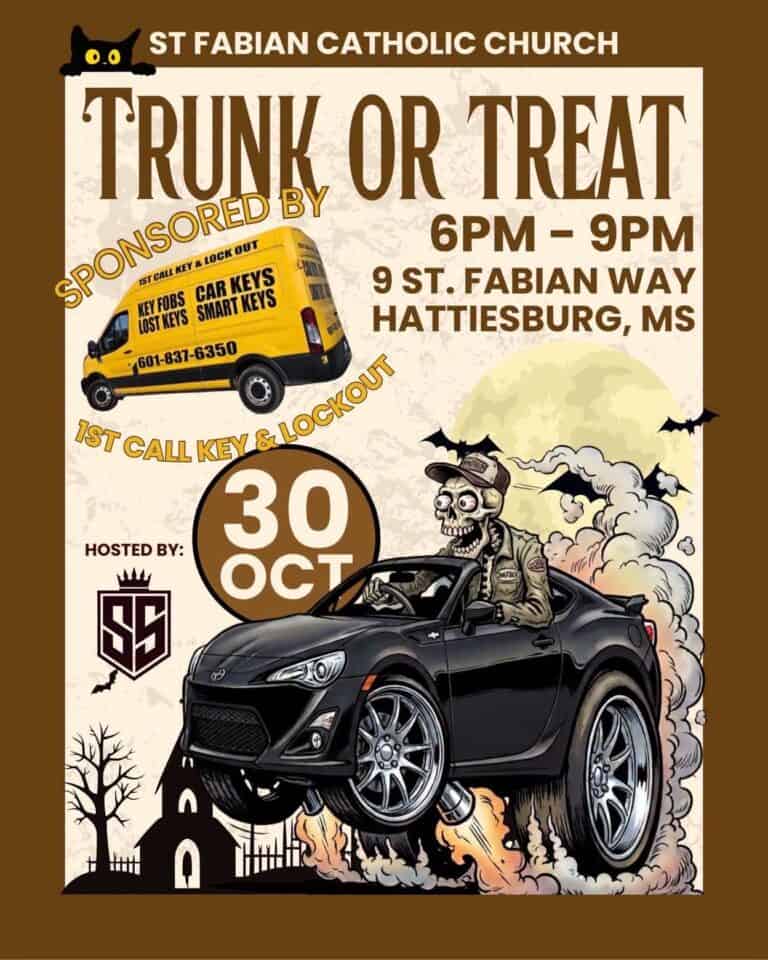 St. Fabian Catholic Church Trunk or Treat car show in Hattiesburg, MS