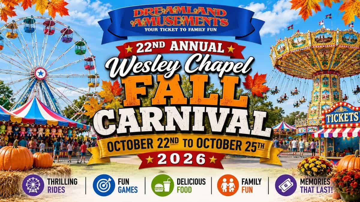 22nd Annual Wesley Chapel Fall Carnival event at The Grove Wesley Chapel in Wesley Chapel, FL on October 22, 2026
