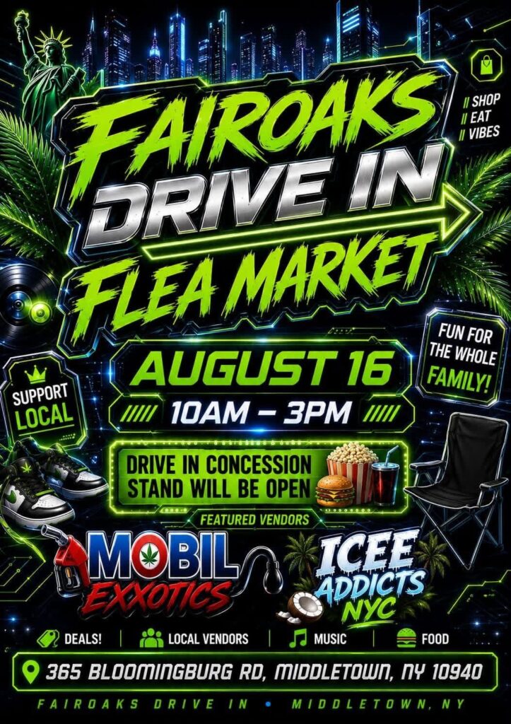 Fairoaks Drive in Flea Market event at Fairoaks Drive in in Middletown, NY on August 16, 2026