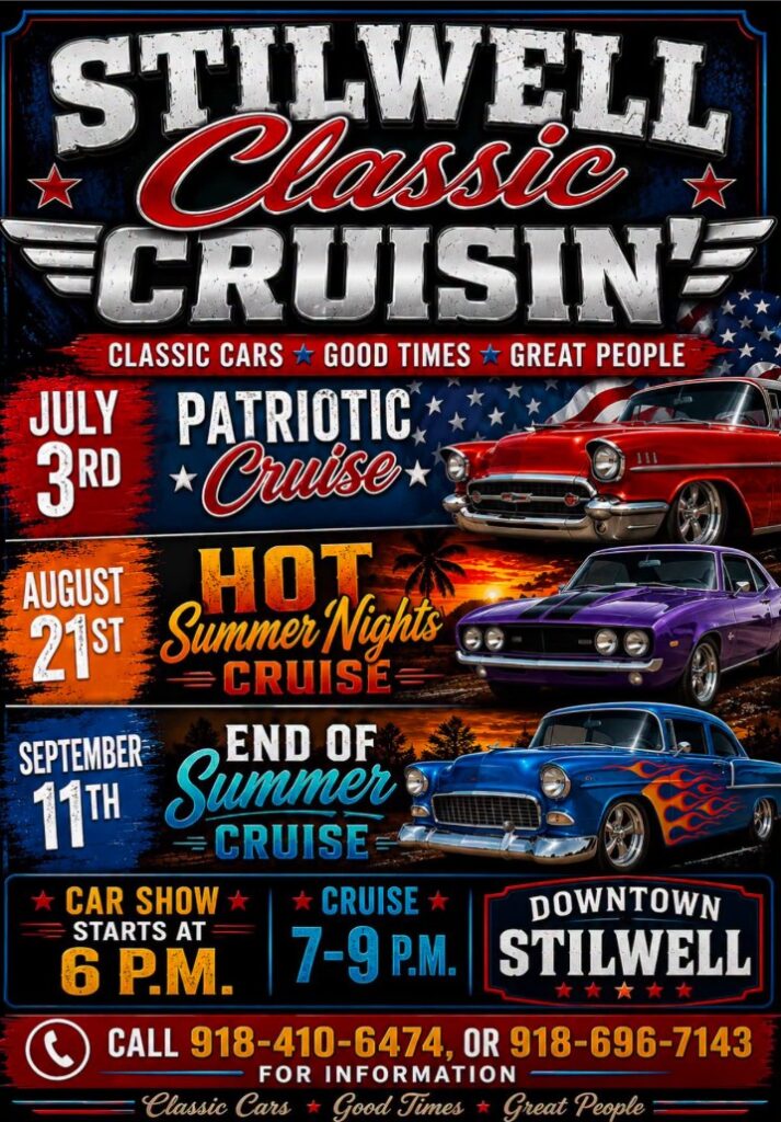Stillwell Classic Cruisin' event at Downtown Stillwell in Stillwell, OK on August 21, 2026