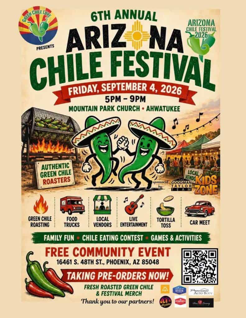 6th Annual Arizona Chile Festival event at Mountain Park Church in Phoenix, AZ on September 4, 2026