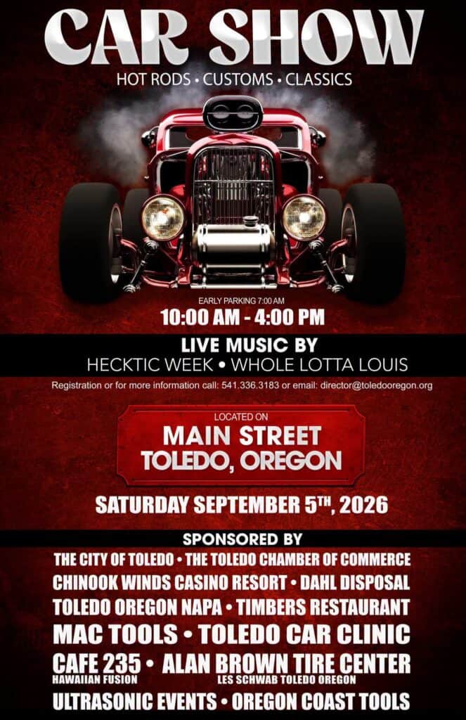 Toledo Main Street Car Show event at Main Street in Toledo, OR on September 5, 2026