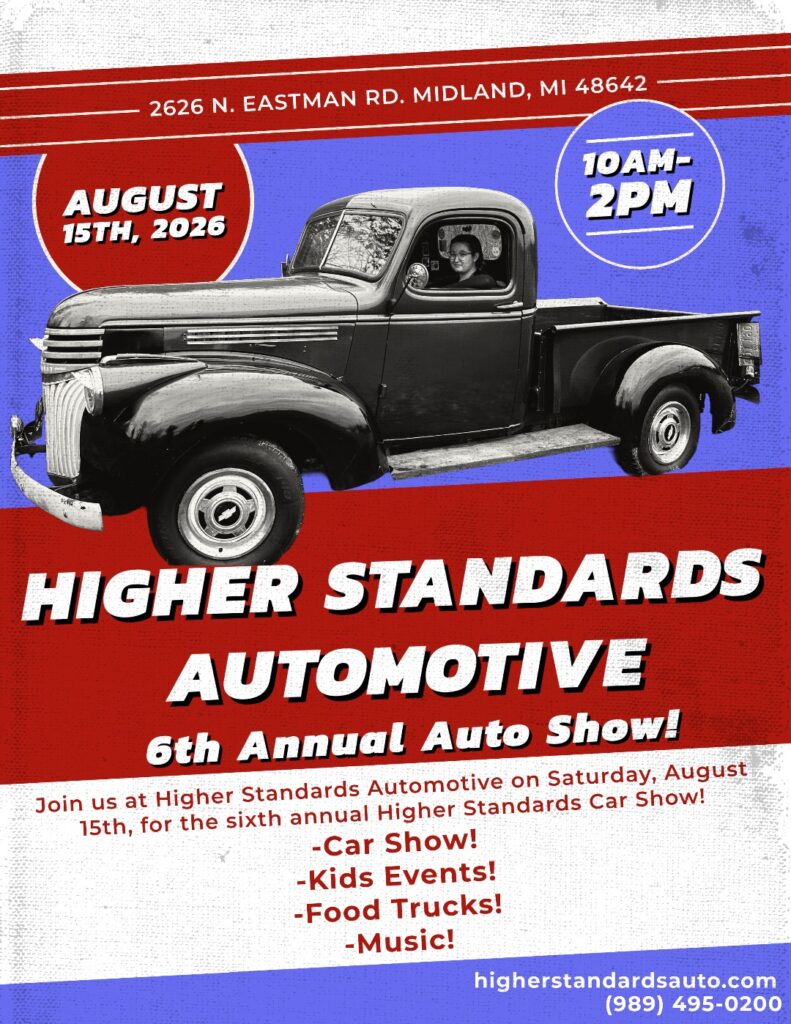 Higher Standards Automotive 6th Annual Auto Show event at Higher Standards Automotive in Midland, MI on August 15, 2026