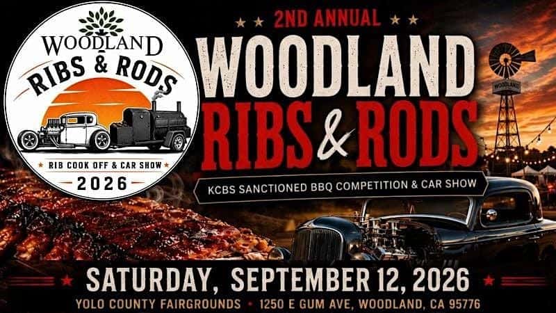 2nd Annual Woodland Ribs & Rods event at Yolo County Fairgrounds in Woodland, CA on September 12, 2026