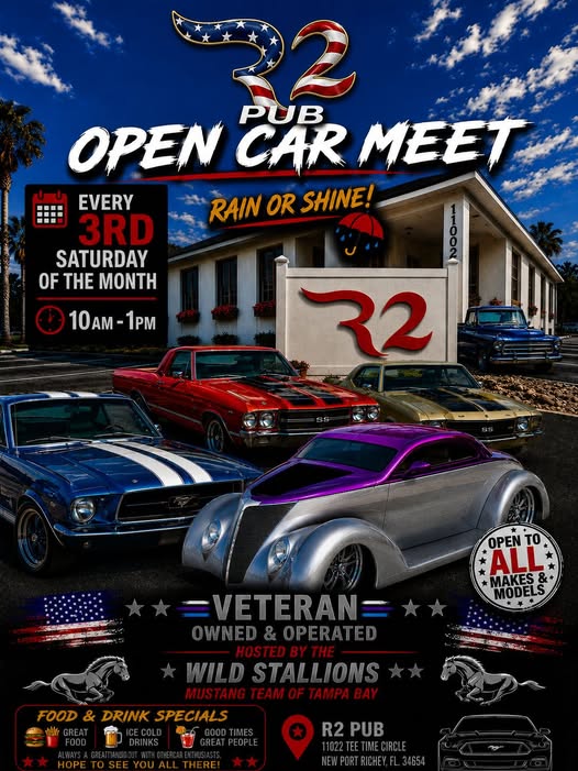 32 Pub Open Car Meet event at 32 Pub in New Port Richey, FL on August 22, 2026