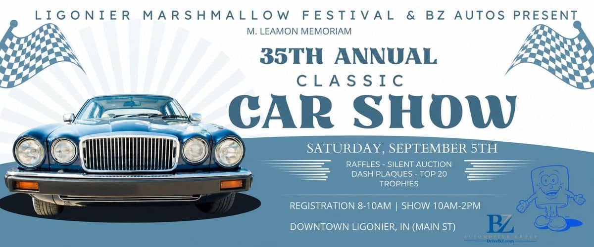 35th Annual Classic Car Show event at Downtown Ligonier in Ligonier, IN on September 5, 2026