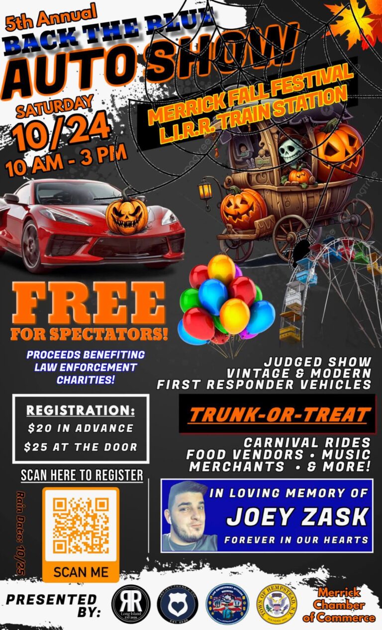 5th Annual Back the Blue Auto Show car show in Merrick, NY