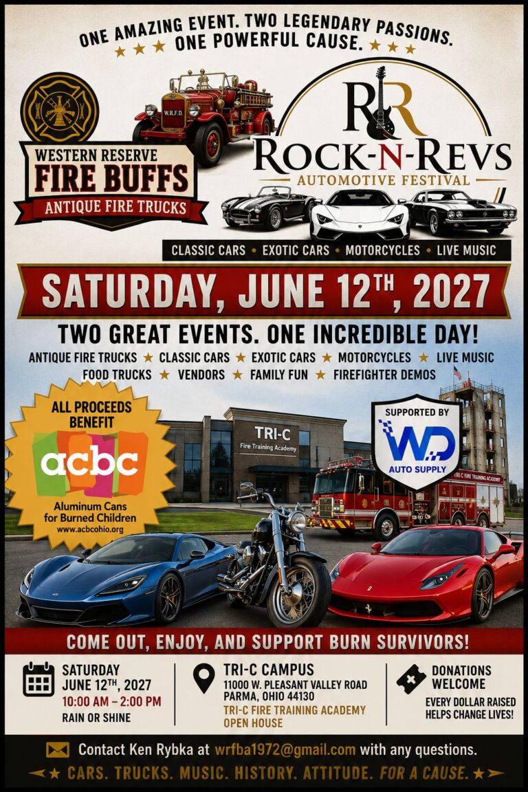 Western Reserve Fire Buffs Rock-N-Revs Automotive Festival car show in Parma, OH