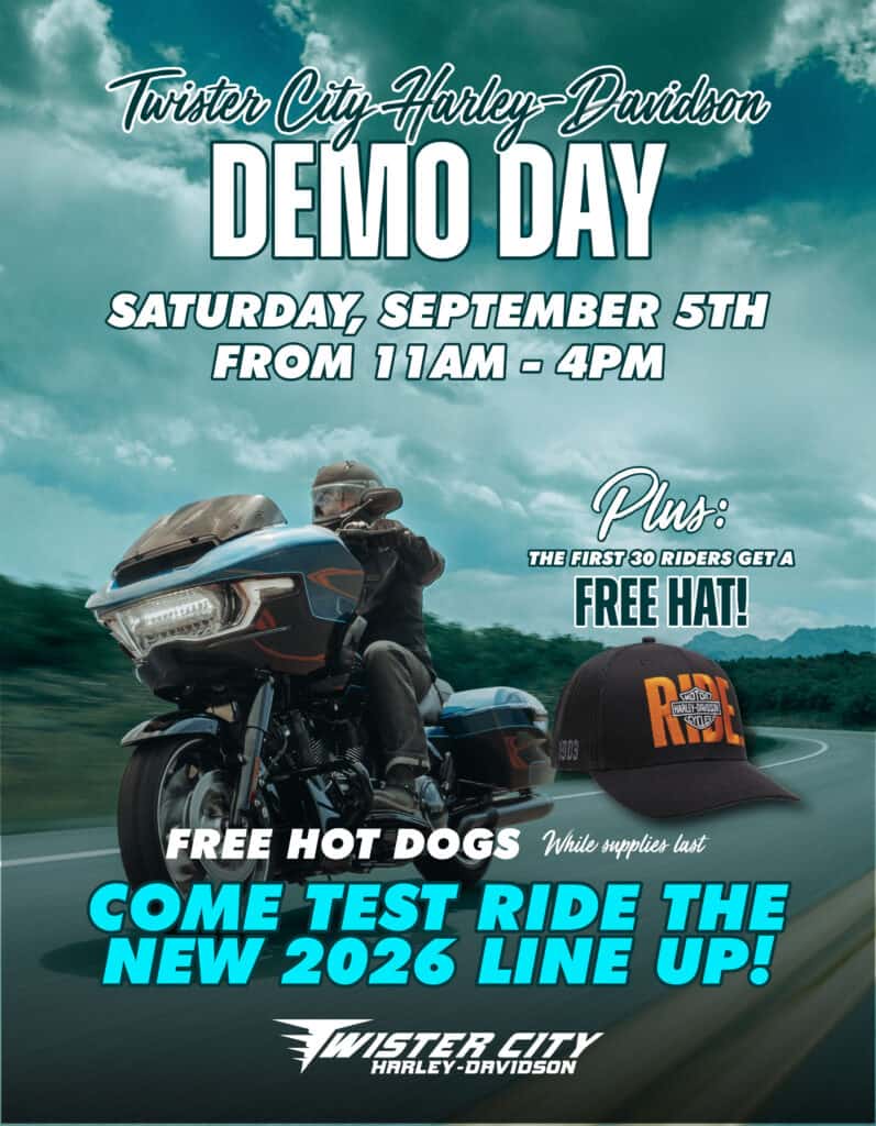 Twister City Harley-Davidson Demo Day event at Twister City Harley-Davidson in Wichita, KS on September 5, 2026