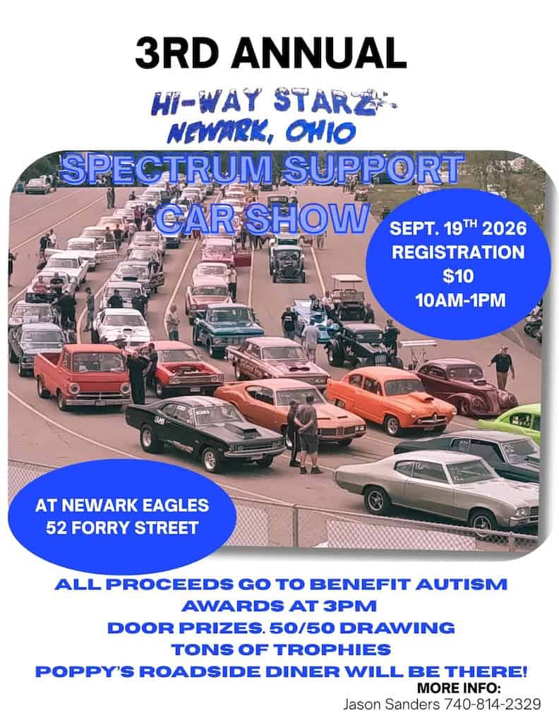 3rd Annual Hi-Way Stars Spectrum Support Car Show event at Newark Eagles in Newark, OH on September 19, 2026